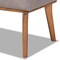 Baxton Studio Odessa Mid-Century Modern Grey Fabric and Walnut Brown Finished Wood Dining Bench 175-10842-Zoro - alternate 4